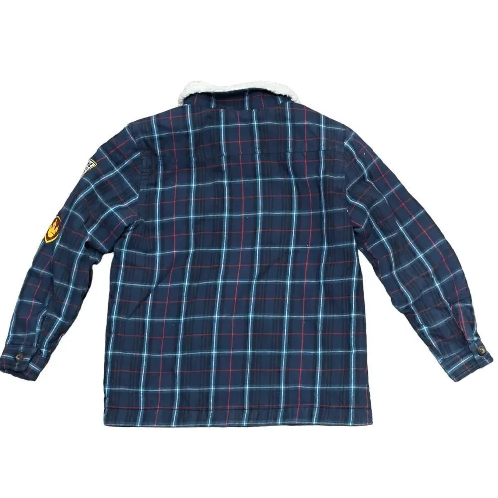 365 Kids from Garanimals Blue Checkered Winter Jacket Size 7